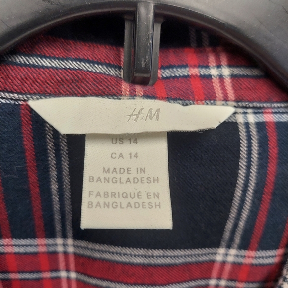 H & M Womens Size 14 Long Sleeve Flannel - Picture 2 of 6